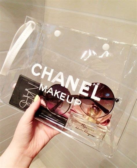 chanel makeup bag clear|chanel makeup bag price.